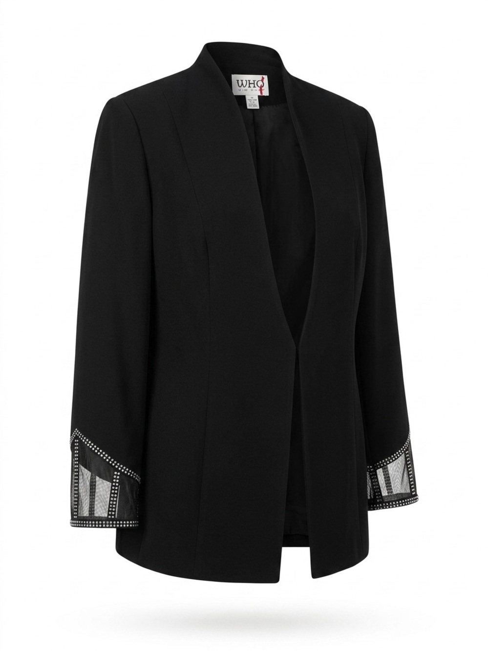 Why New York Black Open-Front Embellished Sleeve Jacket